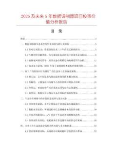 2026及未來5年數(shù)據(jù)調(diào)制器項目投資價值分析報告