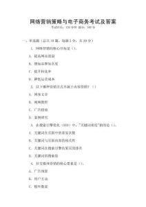 網(wǎng)絡(luò)營銷策略與電子商務(wù)考試及答案