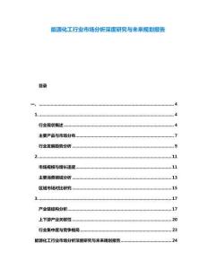 能源化工行業市場分析深度研究與未來規劃報告