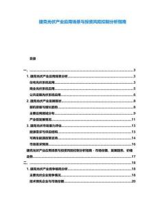 捷克光伏產(chǎn)業(yè)應(yīng)用場(chǎng)景與投資風(fēng)險(xiǎn)控制分析指南