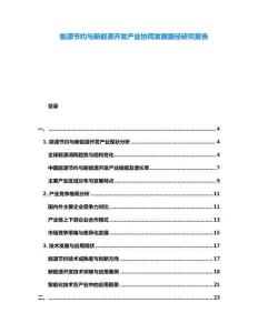 能源節約與新能源開發產業協同發展路徑研究報告