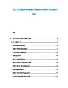 化工材料行業(yè)市場發(fā)展?jié)摿Ψ治黾凹夹g創(chuàng)新方向深度研究報告