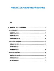 中國石油化工行業產業鏈發展和投資風險評估研究報告