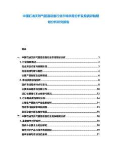 中國(guó)石油天然氣管道設(shè)備行業(yè)市場(chǎng)供需分析及投資評(píng)估規(guī)劃分析研究報(bào)告