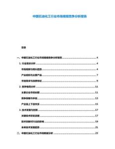 中國(guó)石油化工行業(yè)市場(chǎng)規(guī)模競(jìng)爭(zhēng)分析報(bào)告