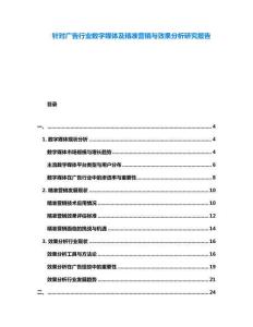 針對廣告行業數字媒體及精準營銷與效果分析研究報告