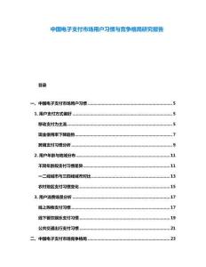 中國電子支付市場用戶習慣與競爭格局研究報告