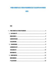 中國大數(shù)據(jù)與云計算技術發(fā)展現(xiàn)狀及行業(yè)應用與未來規(guī)劃研究