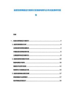 能源互聯網建設方案探討及智能電網與分布式能源研究報告