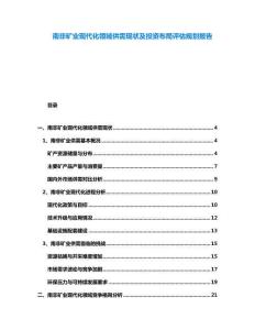 南非礦業現代化領域供需現狀及投資布局評估規劃報告