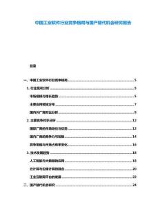 中國工業(yè)軟件行業(yè)競爭格局與國產(chǎn)替代機會研究報告