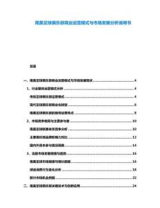 南美足球俱樂部商業運營模式與市場發展分析說明書