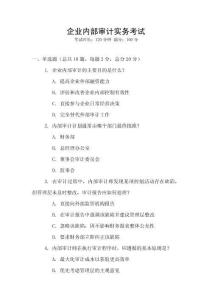 企業(yè)內(nèi)部審計實(shí)務(wù)考試