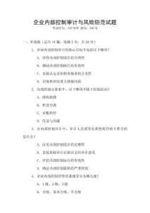 企業(yè)內部控制審計與風險防范試題