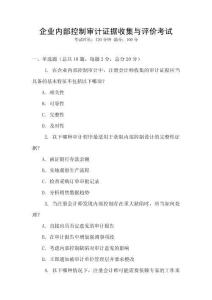 企業(yè)內部控制審計證據(jù)收集與評價考試