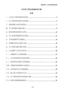 公司員工職業發展規劃方案