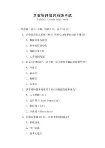 企業管理信息系統考試