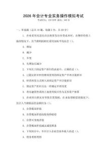 2026年會計專業實務操作模擬考試