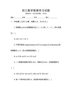 初三數學智慧學習試題