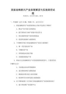 國(guó)家戰(zhàn)略新興產(chǎn)業(yè)政策解讀與實(shí)施路徑試題