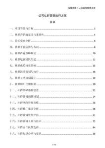 公司社群營銷執(zhí)行方案