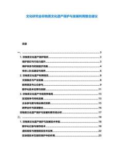 文化研究會非物質文化遺產保護與發(fā)展利用整合建議