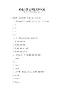 初級計算機編程實訓試卷