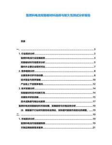 氫燃料電池雙極板材料選擇與耐久性測試分析報告