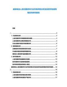 威肯電池人造石墨材料行業(yè)市場供需分析及投資評估結(jié)構(gòu)穩(wěn)定性研究報告