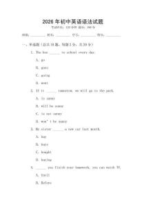 2026年初中英語語法試題