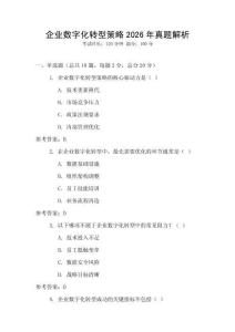 企業數字化轉型策略2026年真題解析