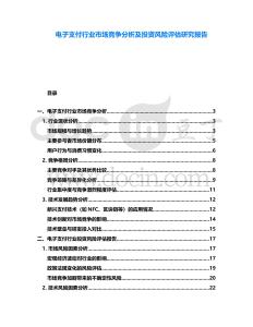 電子支付行業(yè)市場競爭分析及投資風險評估研究報告