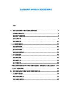水務(wù)行業(yè)海綿城市建設(shè)與水資源管理研究