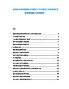 中國安防監控用視頻分析技術行業市場現狀供需分析及投資評估規劃分析研究報告