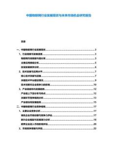 中國物聯網行業發展現狀與未來市場機會研究報告