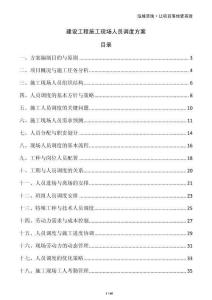 建設(shè)工程施工現(xiàn)場(chǎng)人員調(diào)度方案