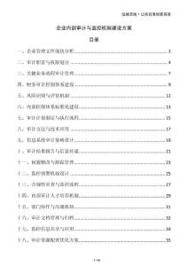 企業內部審計與監控機制建設方案