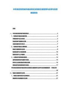 中東地區(qū)智慧城市建設(shè)現(xiàn)狀及智能交通管理與應(yīng)用與投資展望報(bào)告