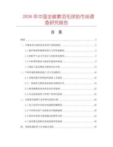 2026年中國(guó)全碳素羽毛球拍市場(chǎng)調(diào)查研究報(bào)告