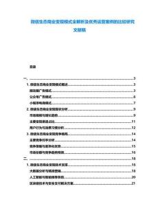 微信生態(tài)商業(yè)變現(xiàn)模式全解析及優(yōu)秀運(yùn)營(yíng)案例的比較研究文獻(xiàn)稿