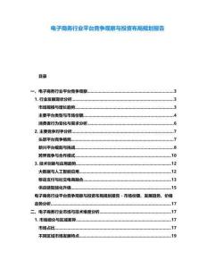 電子商務(wù)行業(yè)平臺(tái)競(jìng)爭(zhēng)觀察與投資布局規(guī)劃報(bào)告