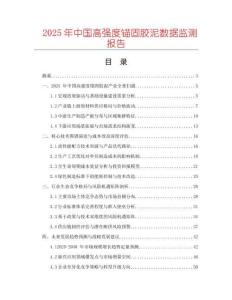 2025年中國高強度錨固膠泥數(shù)據(jù)監(jiān)測報告
