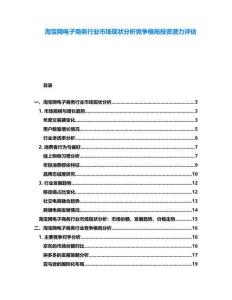 淘寶網(wǎng)電子商務(wù)行業(yè)市場(chǎng)現(xiàn)狀分析競(jìng)爭(zhēng)格局投資潛力評(píng)估