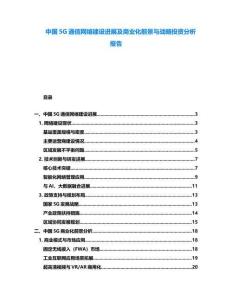 中國5G通信網(wǎng)絡(luò)建設(shè)進(jìn)展及商業(yè)化前景與戰(zhàn)略投資分析報告
