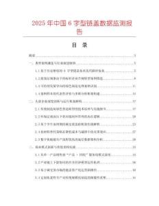 2025年中國6字型鏈蓋數據監(jiān)測報告