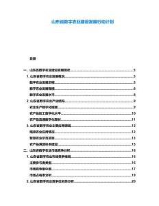 山東省數(shù)字農(nóng)業(yè)建設發(fā)展行動計劃