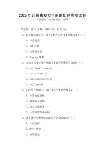 2025年計算機視覺與圖像處理實操試卷