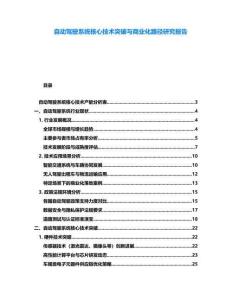 自動駕駛系統(tǒng)核心技術(shù)突破與商業(yè)化路徑研究報(bào)告