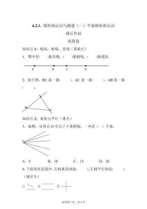 人教版六年級數(shù)學(xué)下學(xué)期 6.2.1.圖形的認(rèn)識與測量（一）平面圖形的認(rèn)識課后作業(yè)（鞏固）【可打?。鸢冈斀狻?><span id=