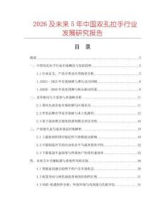 2026及未來5年中國雙孔拉手行業(yè)發(fā)展研究報告
